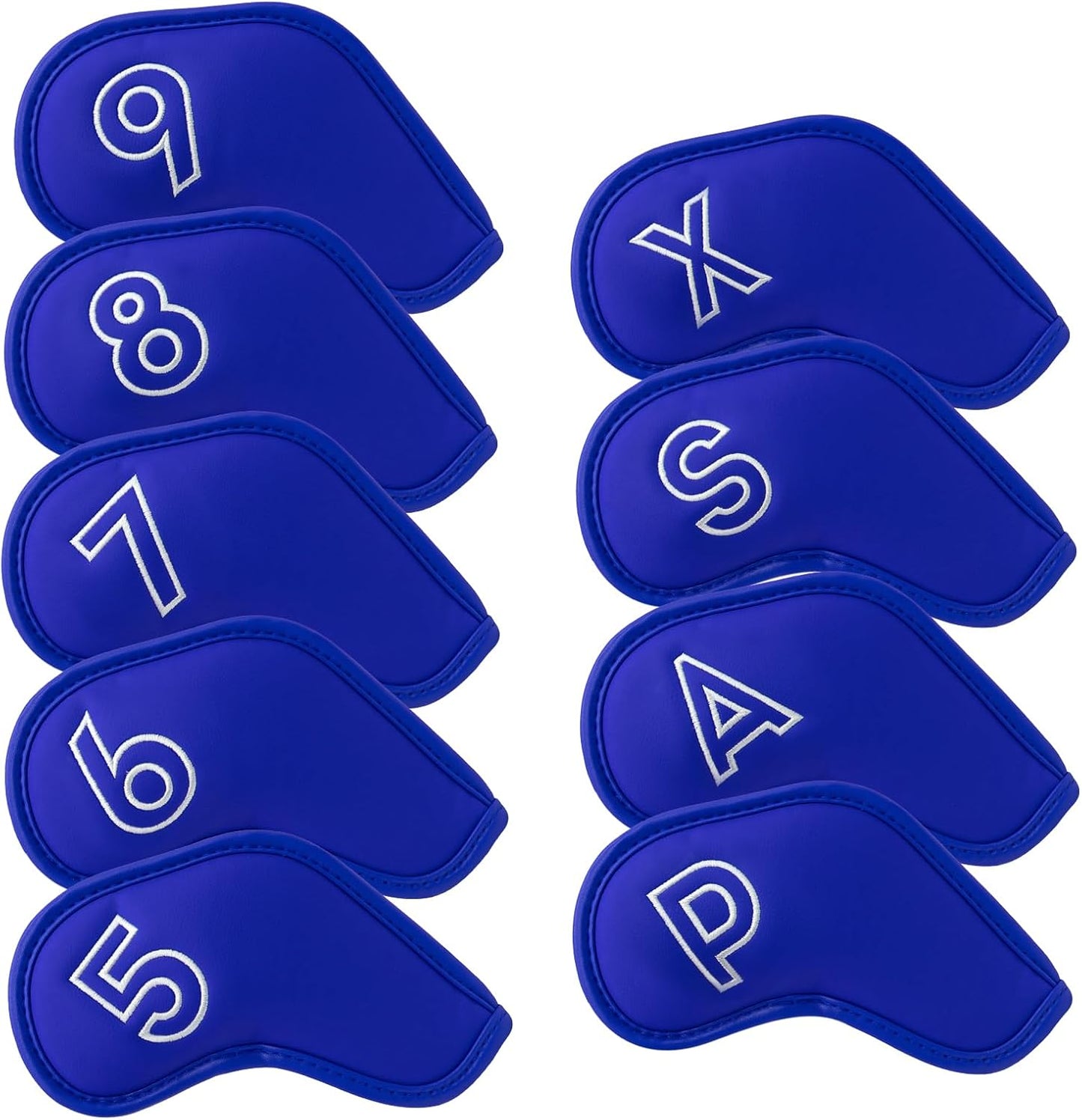 Montela Golf Iron Covers,Golf Iron Head Covers Leather Golf Iron Covers Set 9pcs Golf Iron Headcovers,Golf Club Head Covers for Iron Club Fit All Brands Titleist,Callaway,Taylormade