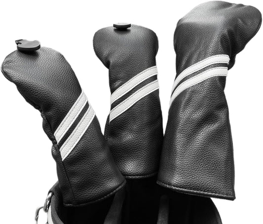Golf Club Covers Headcovers Set for Driver and Woods Soft Faux Leather Golf Accessories for Men Women Golfer Gifts Set Golf Club Protective Case 1 3 5 H or Set for 1 3 5 Woods