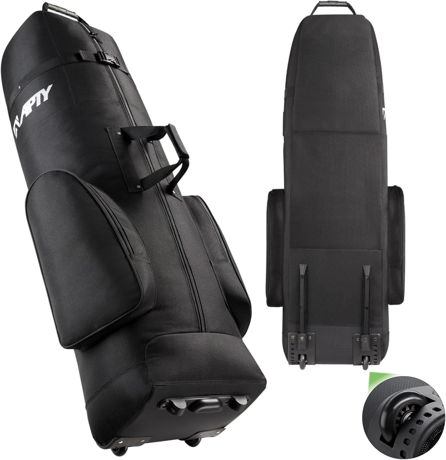 Padded Golf Club Travel Bag with Wheels, Golf Luggage Case Cover for Airlines - 1680D Wear-Resistant Oxford, Waterproof Coating Layer, Universal Size