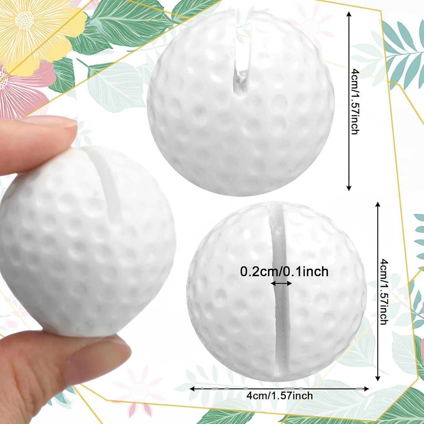 Leinuosen 24 Pcs Resin Golf Base Centerpieces Place Card Holder Golf Ball Shaped Table Number Holder Name Place Photo Stand for Office Menu Events Wedding Party