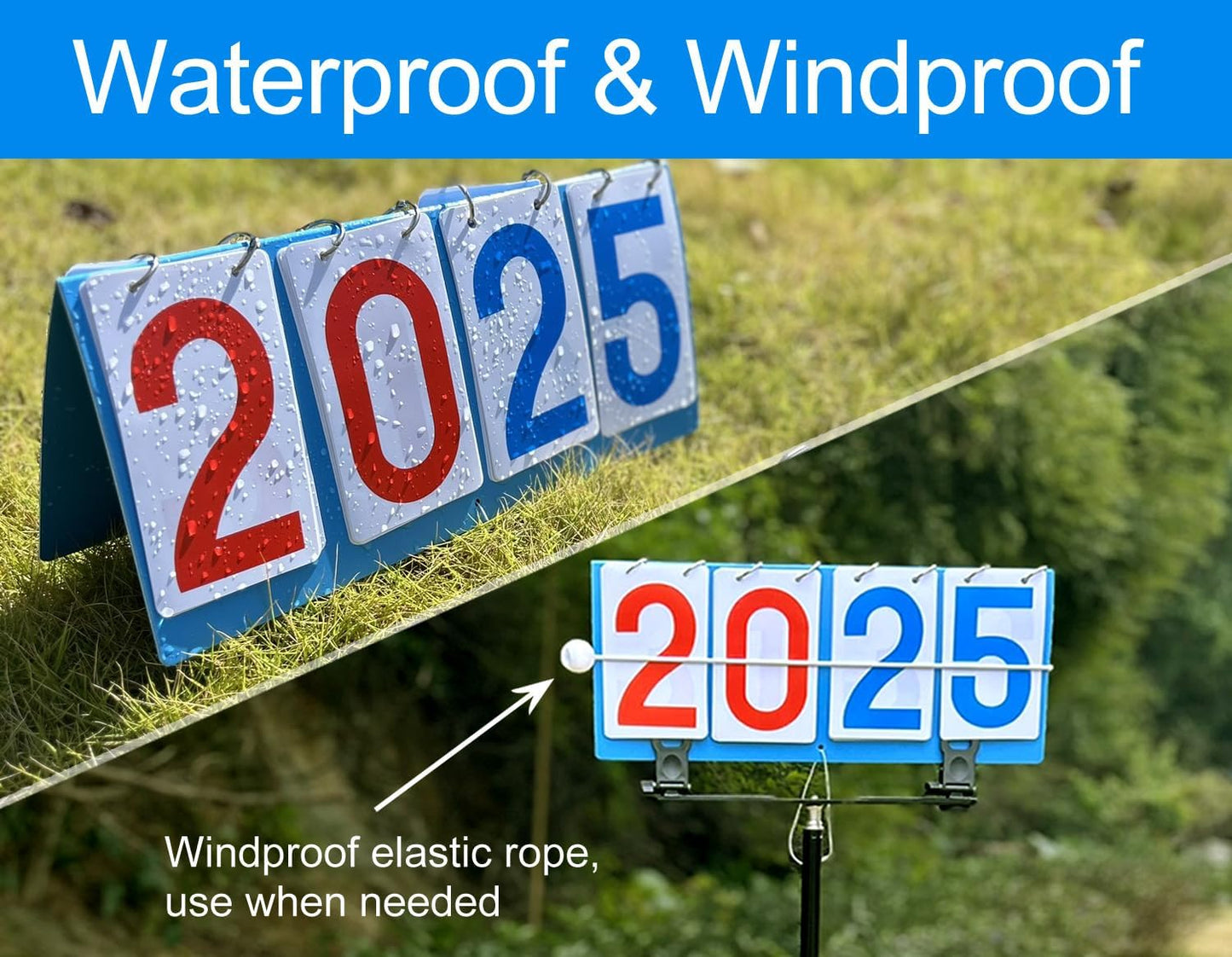 Purple River Manual Flip Scoreboard with Stand, Score Keeper for Outdoor/Indoor Games or Sports