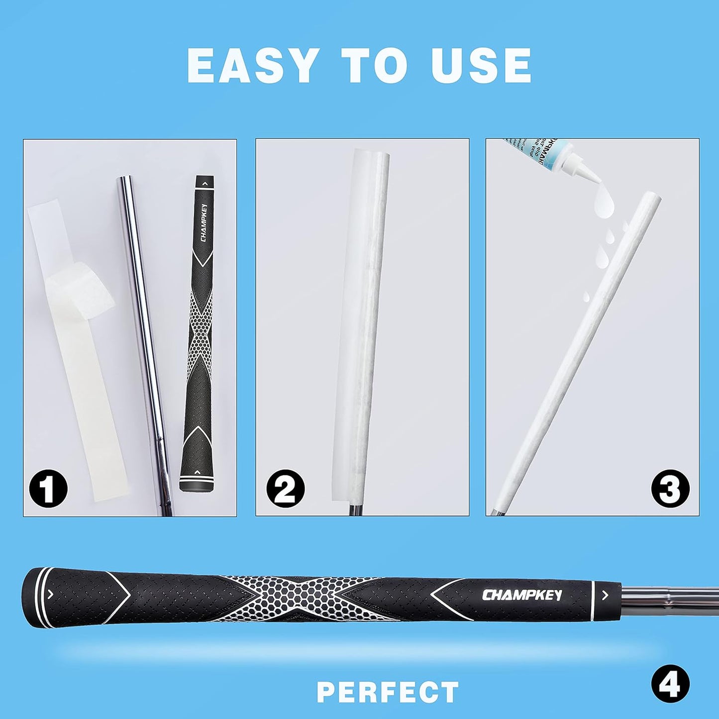 CHAMPKEY 2" x 24 Yards Golf Grip Tape - 30% Extra Length Double Sided Adhesive Golf Club Grip Tape