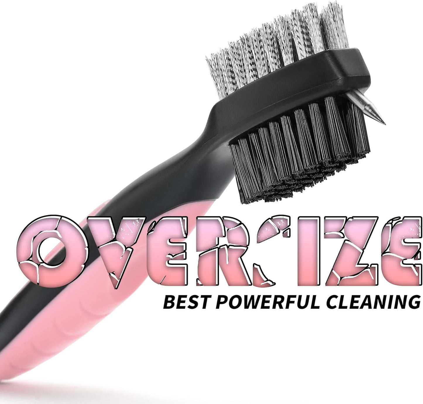 Mile High Life Golf Club Brush, Club Groove Cleaner with 2 Ft Retractable Extension Cord and Aluminum Carabiner, Golf Bag Accessories for Men and Women