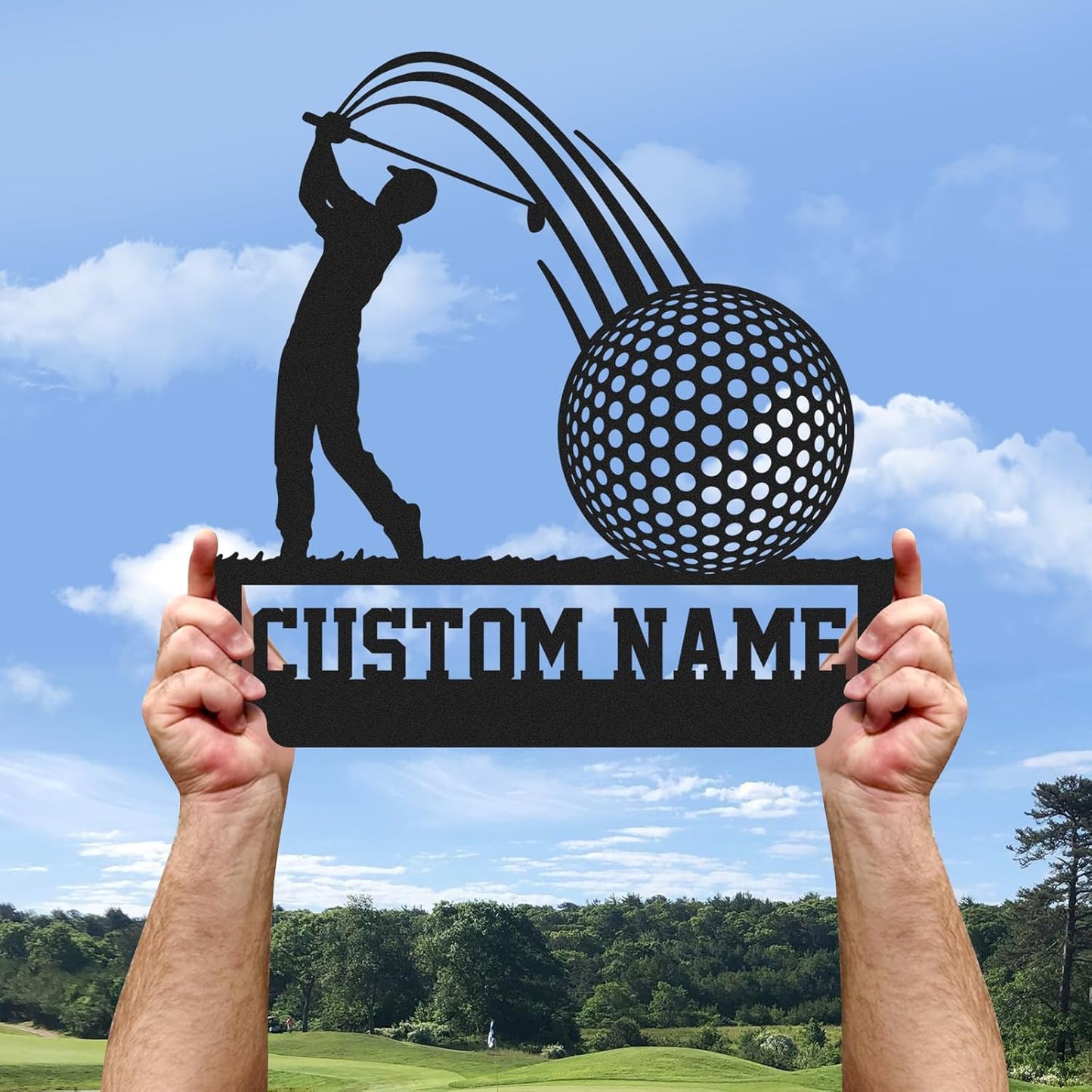 Personalized Golf Metal Wall Art, Vintage Golf Wall Decor, Custom Signs Outdoor Metal, Sports Theme Home Decor for Man Cave Office Garage Bar, Personalized Golf Gifts for Men Dad Father Color04