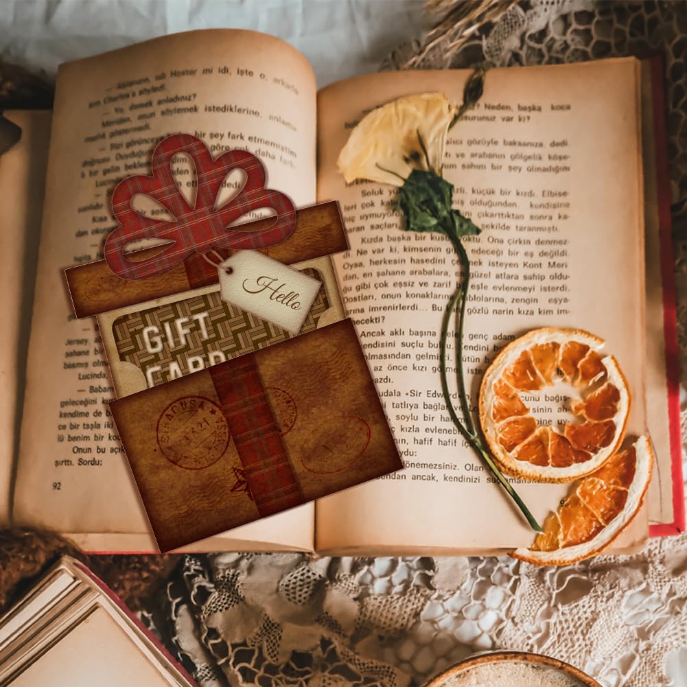 GLOBLELAND Gift Box Gift Card Holder Cutting Dies for Card Making Bow Gift Box Cut Die for DIY Scrapbooking Journal Embossing Paper Craft Decor