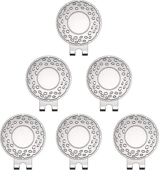 Magnetic Golf Ball Marker Hat Clip Golf Ball Marker Caps Holder Professional Golf Training Aids Accessories,6 Pieces (Golf Ball Marker Not Included)