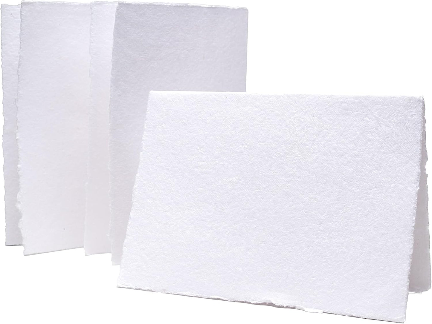 WANDERINGS Handmade Deckle Edge Blank Greeting Cards & Envelopes - Thick 300gsm paper– 20 Cards for Invitations, Thank Yous, Greeting, Get Well and Birthday Cards (Blank)