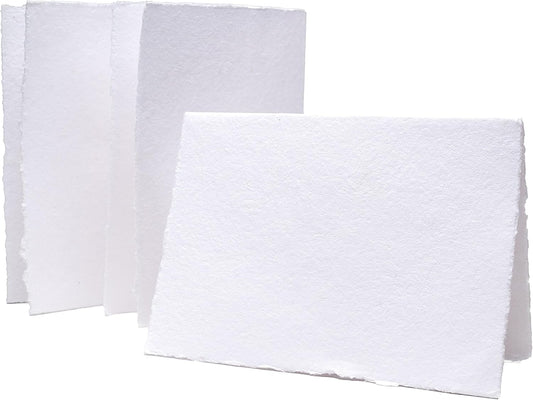 WANDERINGS Handmade Deckle Edge Blank Greeting Cards & Envelopes - Thick 300gsm paper– 20 Cards for Invitations, Thank Yous, Greeting, Get Well and Birthday Cards (Blank)