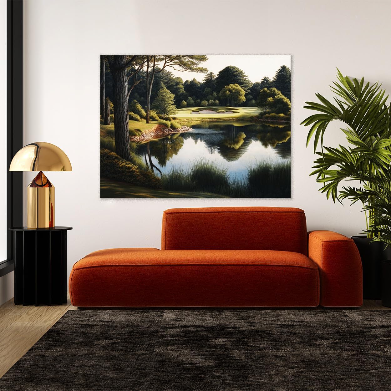 Sense Canvas Golf Realistic Course 10 Canvas Art - Home Decor Wall Art Print Poster Painting Small 16x12 / 1.5"