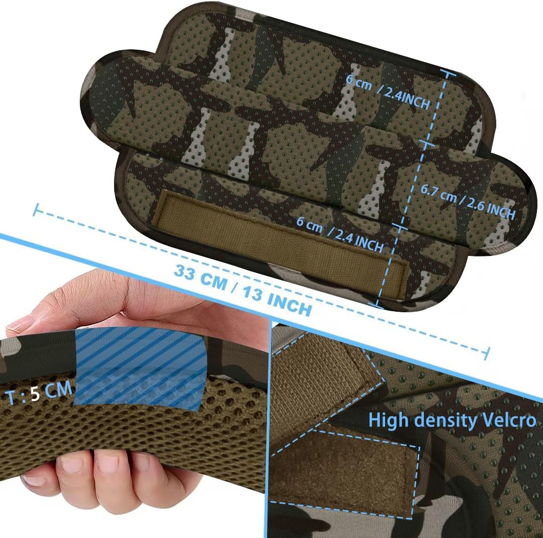 ZINZ 2-Pack Universal Shoulder Pad with Ultra Thick Cushion for Bag Luggage Bag Crossbody, Plus Long & Anti-Slip & Breathable,Camouflage Green