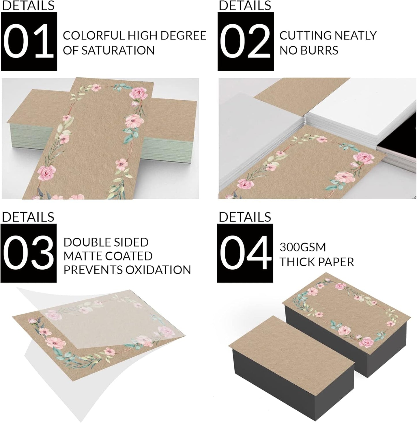 Custom Business Cards 100PCS Double-sided Printing Business Cards Customize with Your Logo Personalized 3.5"x 2" Cards for Business - Vintage Style