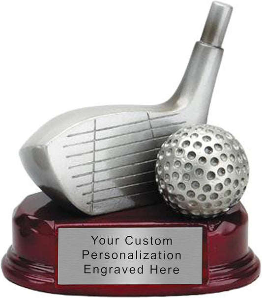 K2AWARDS Longest Drive Golf Trophy - 5.5 inch Driver Golf Trophy with Custom Plate