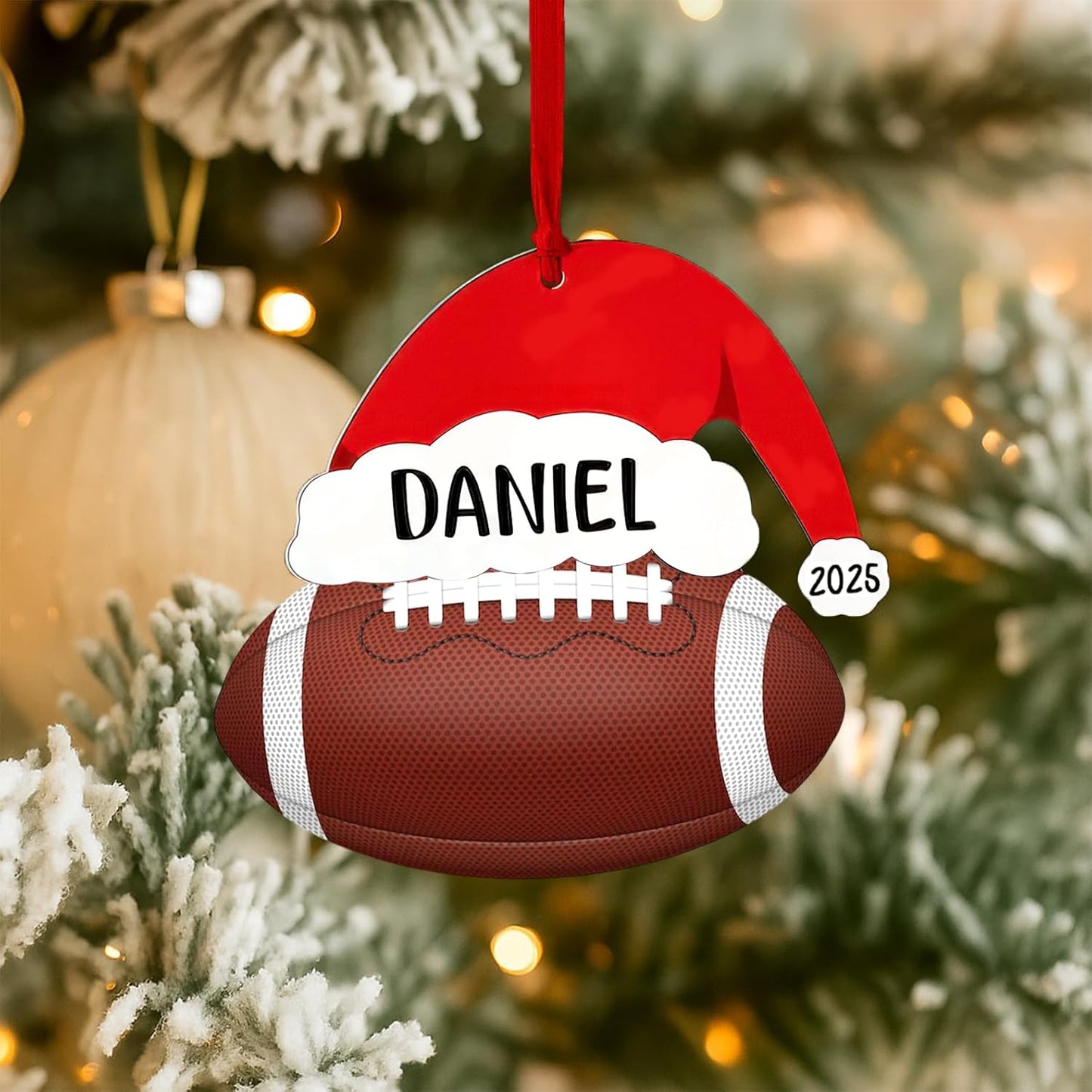 Personalized Football Christmas Ornament 2025, Football Ornaments for Christmas Tree, Team Ornament, Custom Coach Gifts, Hanging Decor, Gifts for Sports Lovers Boys, Xmas Gift 2025