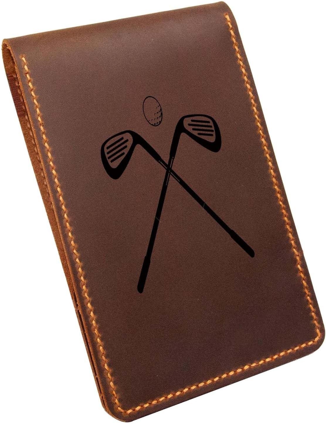 Leather Golf Scorecard & Yardage Book Holder, Personalized Golf Gift, Yardage Book Holder, Gifts for Dad, Gifts for Golfers (Pattern # 1)