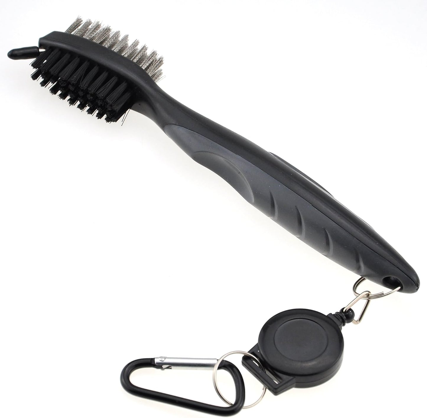 Mile High Life Microfiber Waffle Pattern Golf Towel | Club Groove Cleaner Brush | Foldable Divot Tool with Magnetic Ball Marker (Dark Gray Towel/Brush/Fish Divot)