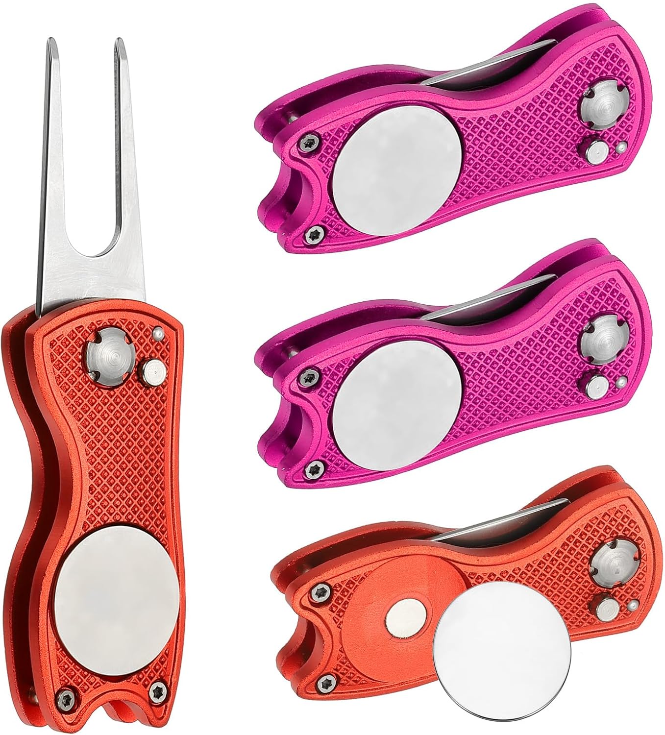 PATIKIL Golf Divot Repair Tool Foldable Metal Golf Green Divot Tool with Magnetic Ball Marker & Stainless Steel Fork