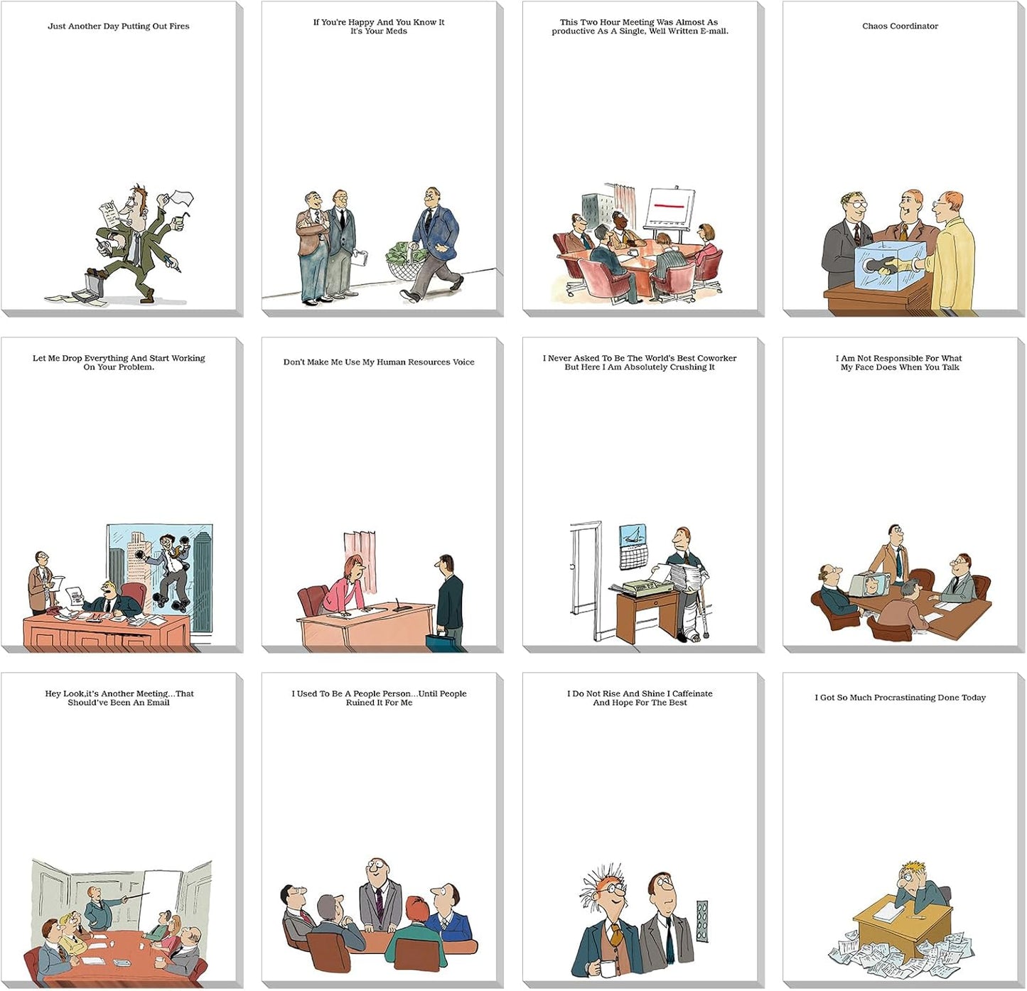 Funny Notepads with Sayings Sticky Funny Office Supplies to Do List Sarcastic Work Assorted Notepad for Workers, 12 Designs, 3 x 3.93 Inch(Novelty Style)