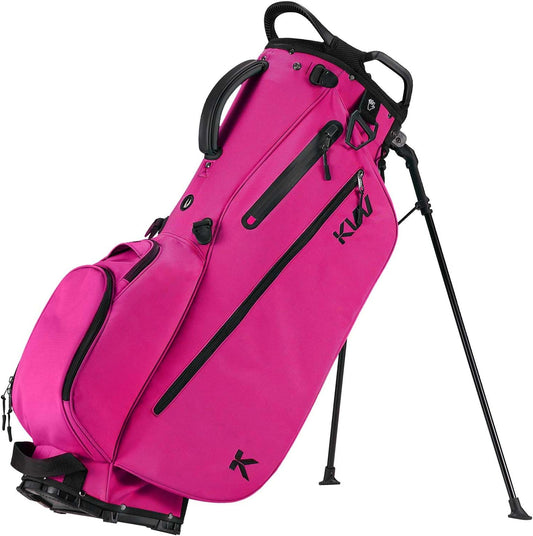 KVV Lightweight Golf Stand Bag with 7 Way Full-Length Dividers, 5 Zippered Pockets, Automatically Adjustable Dual Straps，Elegant Design