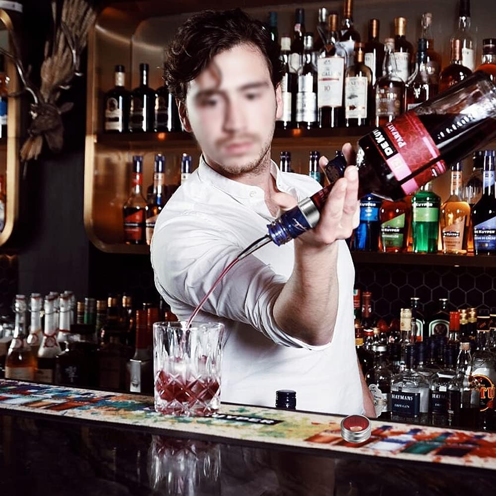 BK8 Stainless Steel Wine Bottle Collars, Classy Drip Rings - 8 Pack Simple and Durable Wine Drop Stoppers with Velvet Felt, Small Handy Gadget for Kitchen and Bar