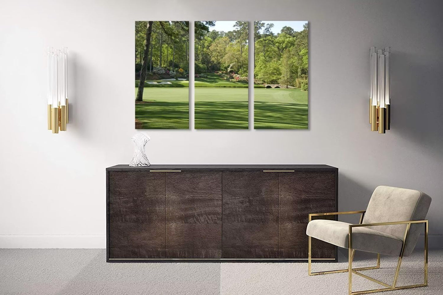 Augusta Golf Course Wall Art for Living Room Bedroom Bathroom Home Decorations - Augusta National Golf Course Pictures Posters Framed Artwork Canvas Prints Ready to Hang(14''W x 28''H x3)