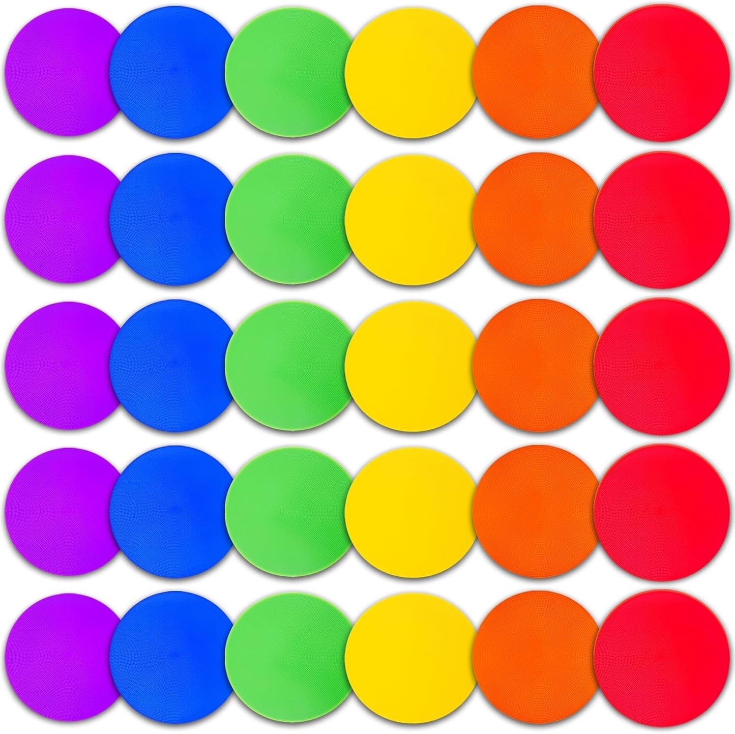 12/24Pcs Poly Spot Markers 9 inch Non-Slip Rubber Agility Training Markers Floor Dots Flat Field Cones for Football Basketball Soccer School Exercise Drills Gym Dance Practice 6 Colors