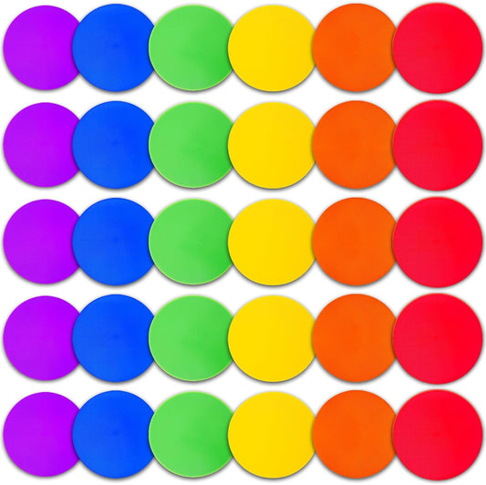 12/24Pcs Poly Spot Markers 9 inch Non-Slip Rubber Agility Training Markers Floor Dots Flat Field Cones for Football Basketball Soccer School Exercise Drills Gym Dance Practice 6 Colors