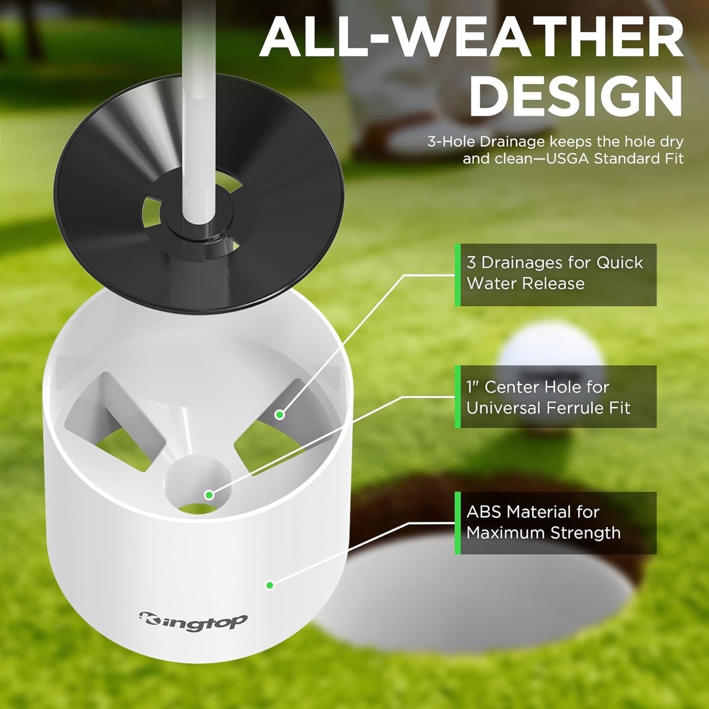 KINGTOP Golf Hole Cup – Fit PGA/USGA Regulations, Golf Accessories for Backyard Practice Putting Green, 4 Inches and 6 Inches Available