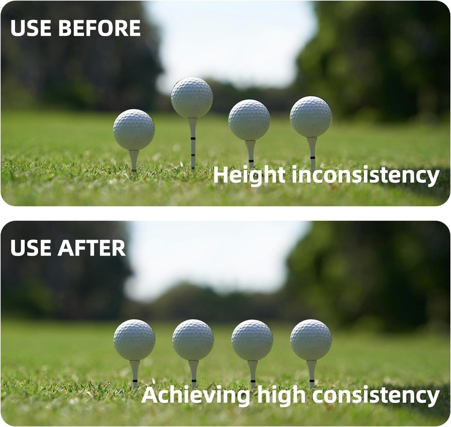 K TOMOTO Golf Tee Height Tool, Precision Golf Tee Elevator for 20-70mm, Golf Tee Height Setter with Measuring Guide, 3D Printed Lightweight Golf Training Equipment for Consistent Swing Accuracy