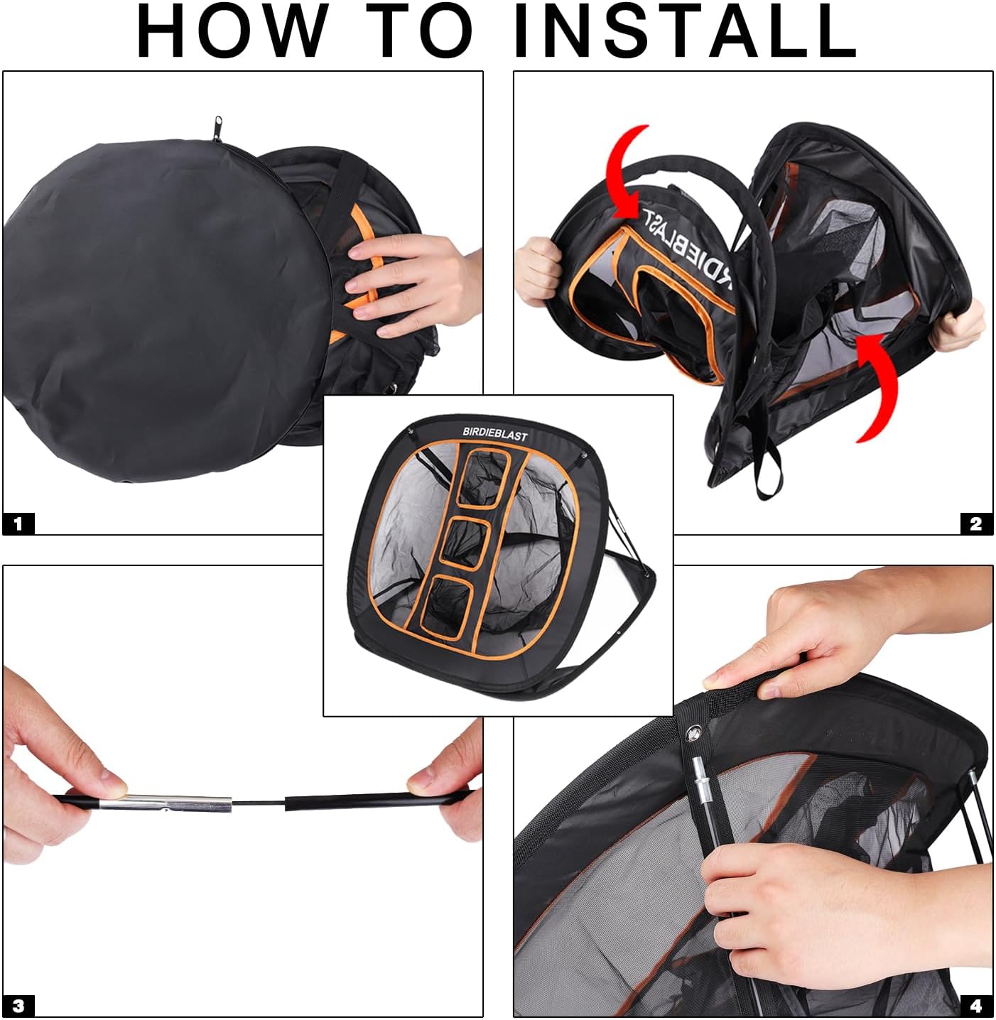 Professinoal Golf Chipping Net with Golf Hitting Mat,12 Practice Foam Balls and 2 Pixing Pins, for Indoor and Outdoor Target Chipping Training