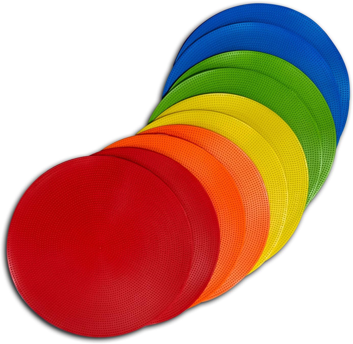 9 Inch Colored Poly Spot Marker 12 Pcs, Non-Slip Rubber Agility Markers Flat Field Cones Floor Dots for Football, Basketball Training Markers, Dance Practice and Drills with Flat Cones Points