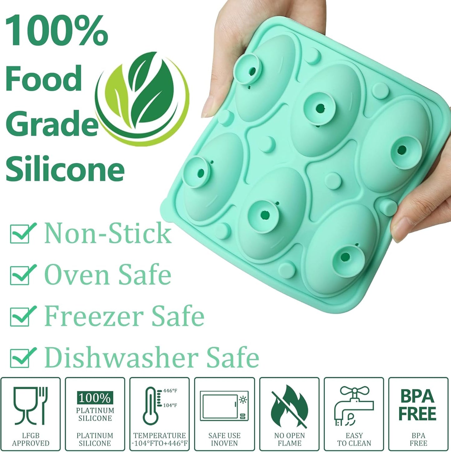 2Pack Football Ice Cube Tray,Football Shaped Novelty Silicone Ice Cube Mold, Large Ice Cube Tray with Lid for Whiskey, Cocktails, Football