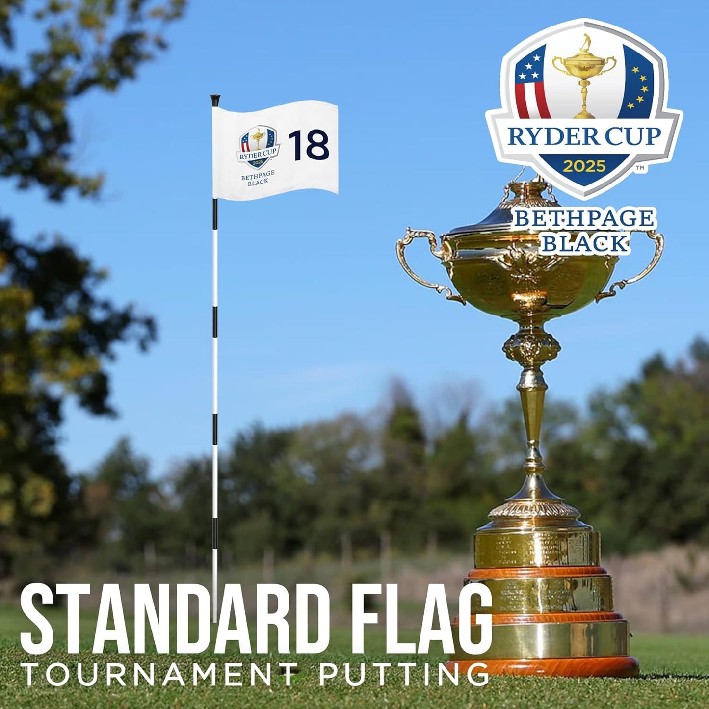Standard Golf Flag The Ryder 2025, Tube Insert, 14x20 Inch 420D Nylon Dual-Sided Silk-Screen, Ideal for Practice Putting Green, Driving Range, Course, Club, 1-Pack