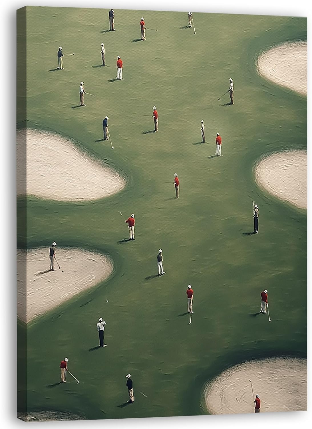 Zeuiwr Vintage Green Golf Framed Wall Decor, Golf Course Sports Canvas Wall Art, Golfer Gifts Pictures Prints Artwork for Home Sports Room Bedroom Gallery Decor, 11x14 Inches