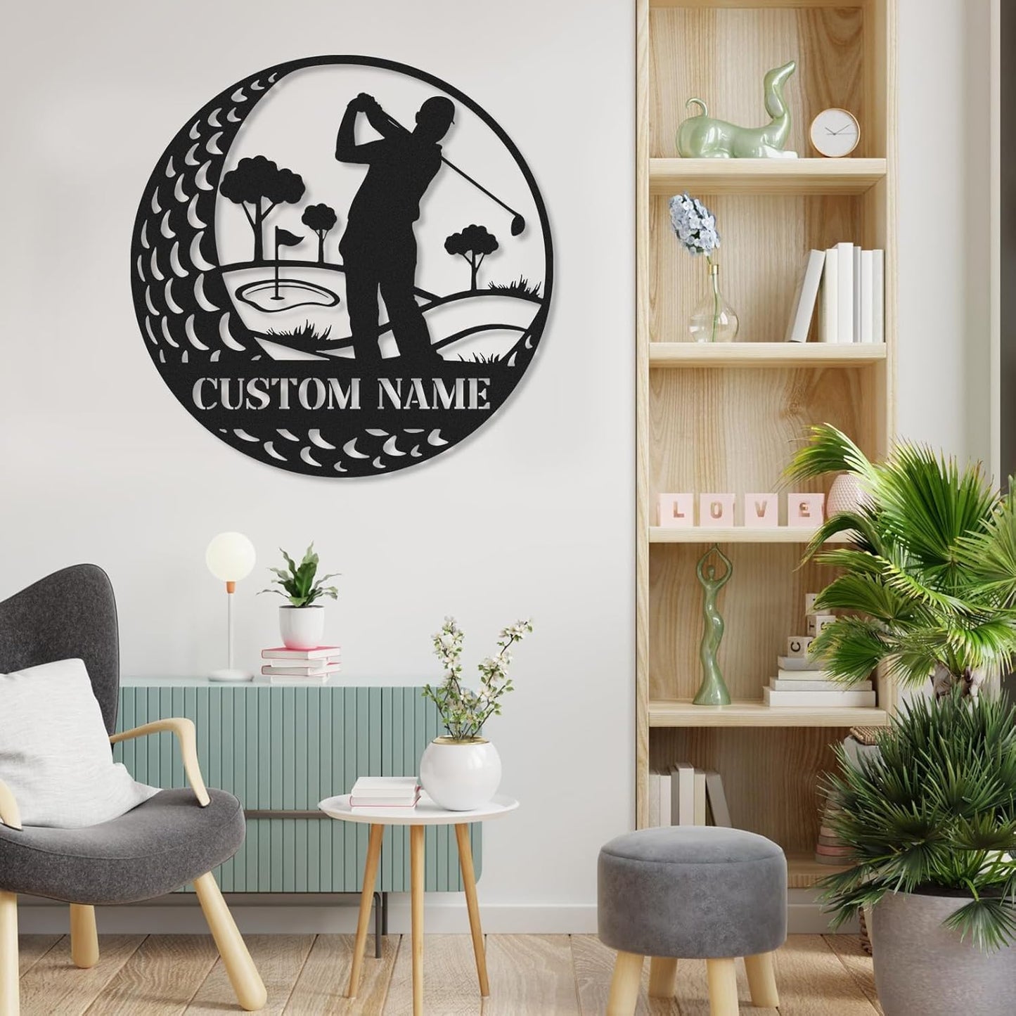 Personalized Golf Metal Wall Decor, Custom Name Sign, Porch Signs Outdoor, Home Deocr, Vintage Golf Wall Art for Man Cave Office Garage Bar Pub, Personalized Golf Gifts for Men Dad Color01