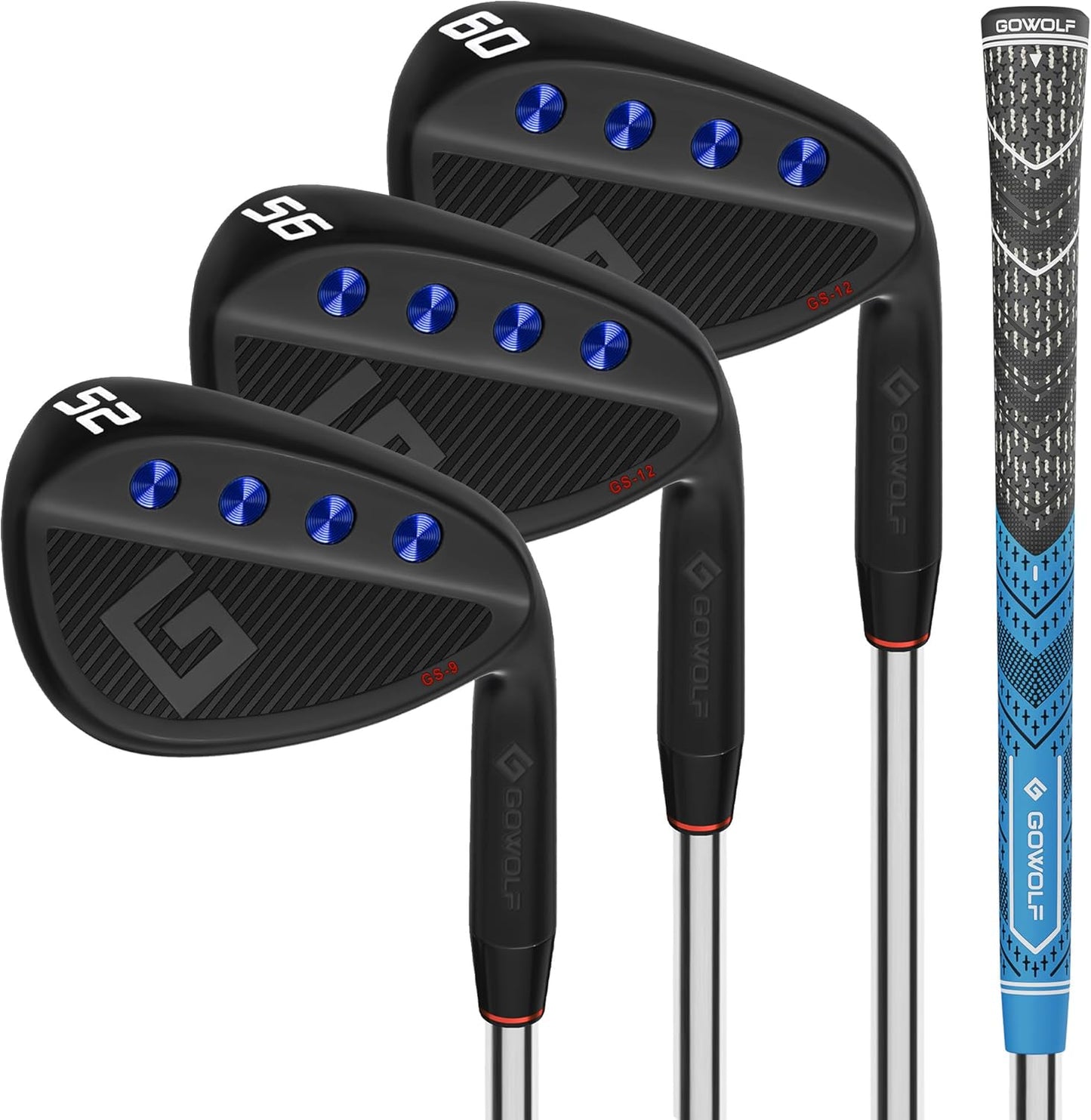 Gowolf Premium Forged Full Face Golf Wedges 50/52/54/56/58/60/69 Degree Individual or Set for Men, Right Hand Gap Wedge Sand Wedge Lob Wedge, Golf Clubs CNC Milled Face for More Spin - Great Golf Gift