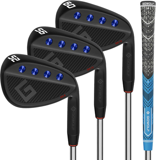 Gowolf Premium Forged Full Face Golf Wedges 50/52/54/56/58/60/69 Degree Individual or Set for Men, Right Hand Gap Wedge Sand Wedge Lob Wedge, Golf Clubs CNC Milled Face for More Spin - Great Golf Gift