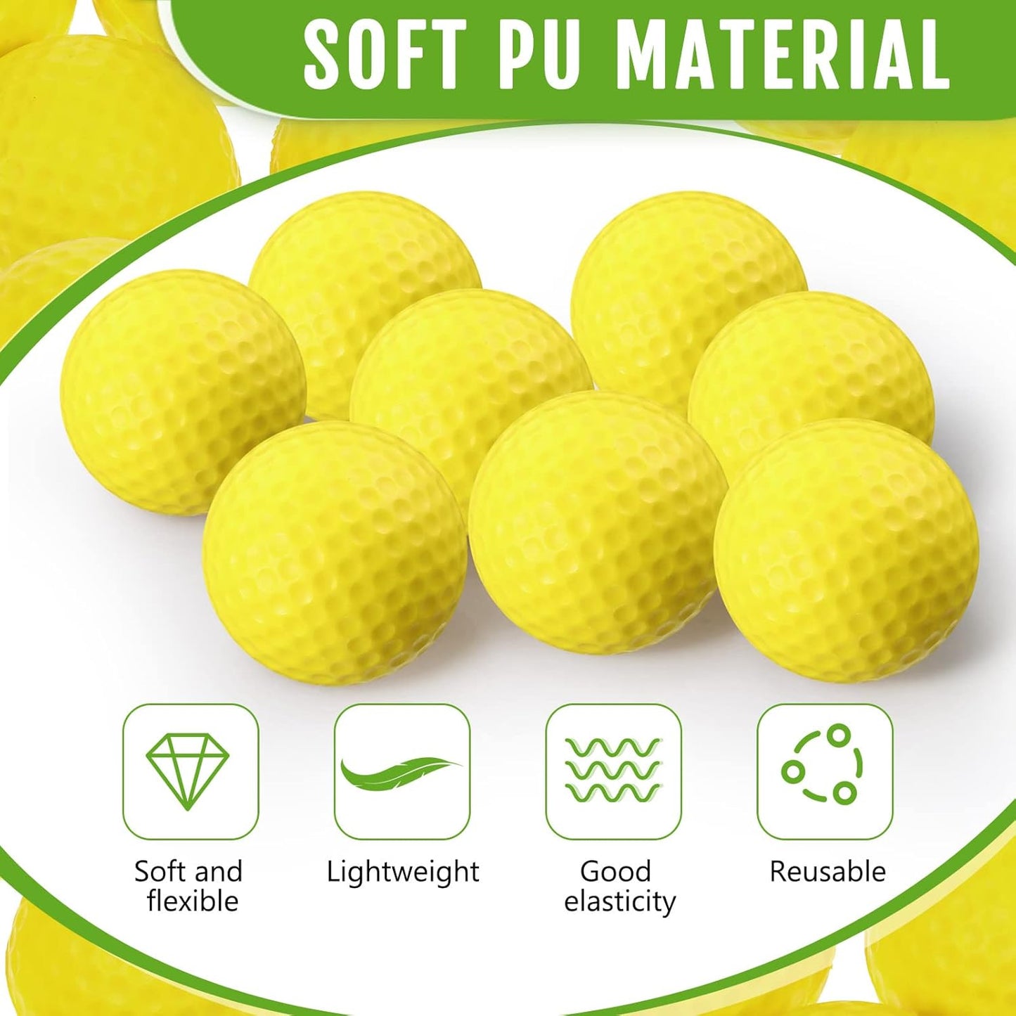 Junkin 24 Pcs Foam Golf Practice Balls Realistic Feel and Flight Training Sport Balls Elastic Soft Foam Golf Balls for Indoor or Outdoor Backyard Training
