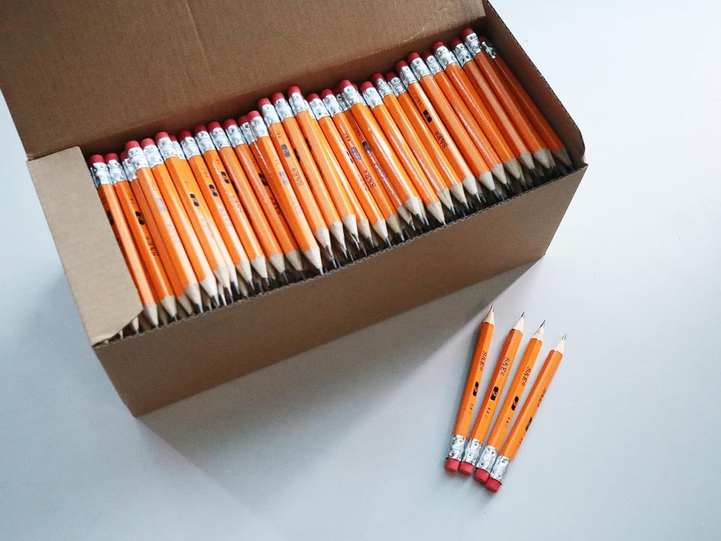 SKKSTATIONERY Half Pencils with Eraser Tops, Golf, Classroom, HB Pew Pencils, Hexagon, Pre-sharpened