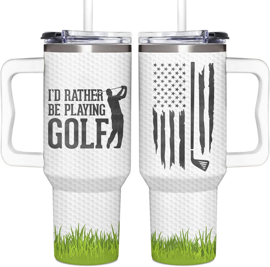 Golf Gifts For Men, Golf Gift For Fathers Day, Birthday, Best Present Ideas From Son, Daughter And Kids, Cool Gifts For Women, Christmas Gift for Golfers Men, Dad, Golfers Tumbler 40oz With Handle