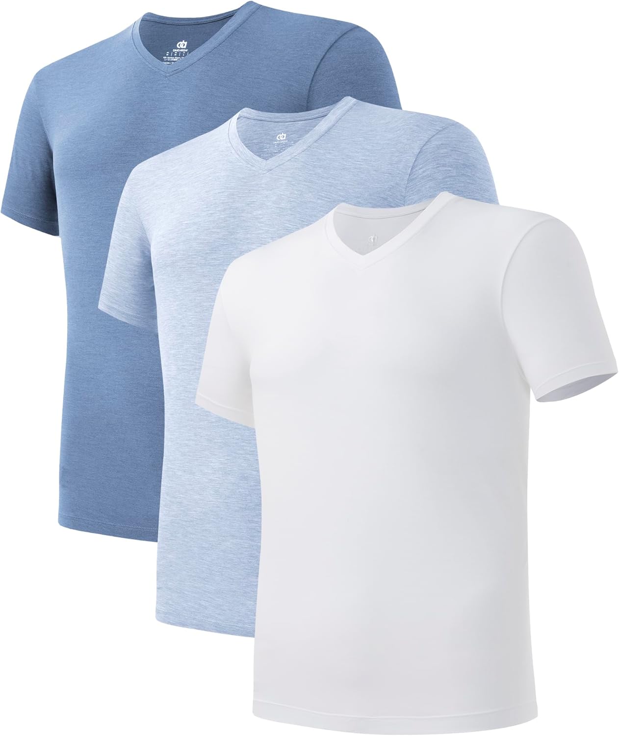 DAVID ARCHY Men's Undershirt Bamboo Rayon Moisture-Wicking V-Neck T-Shirts Stretch Tees for Men, 3 or 5 Pack