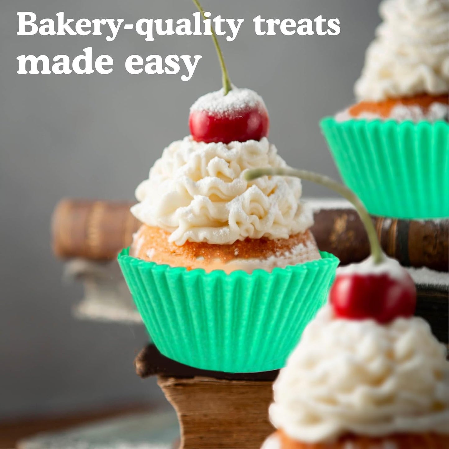 Regency Wraps Greaseproof Professional Grade Baking Cups, Pack of 40, Standard Liners, Teal Solid, for Cupcakes, Muffins, Candy, Non Stick