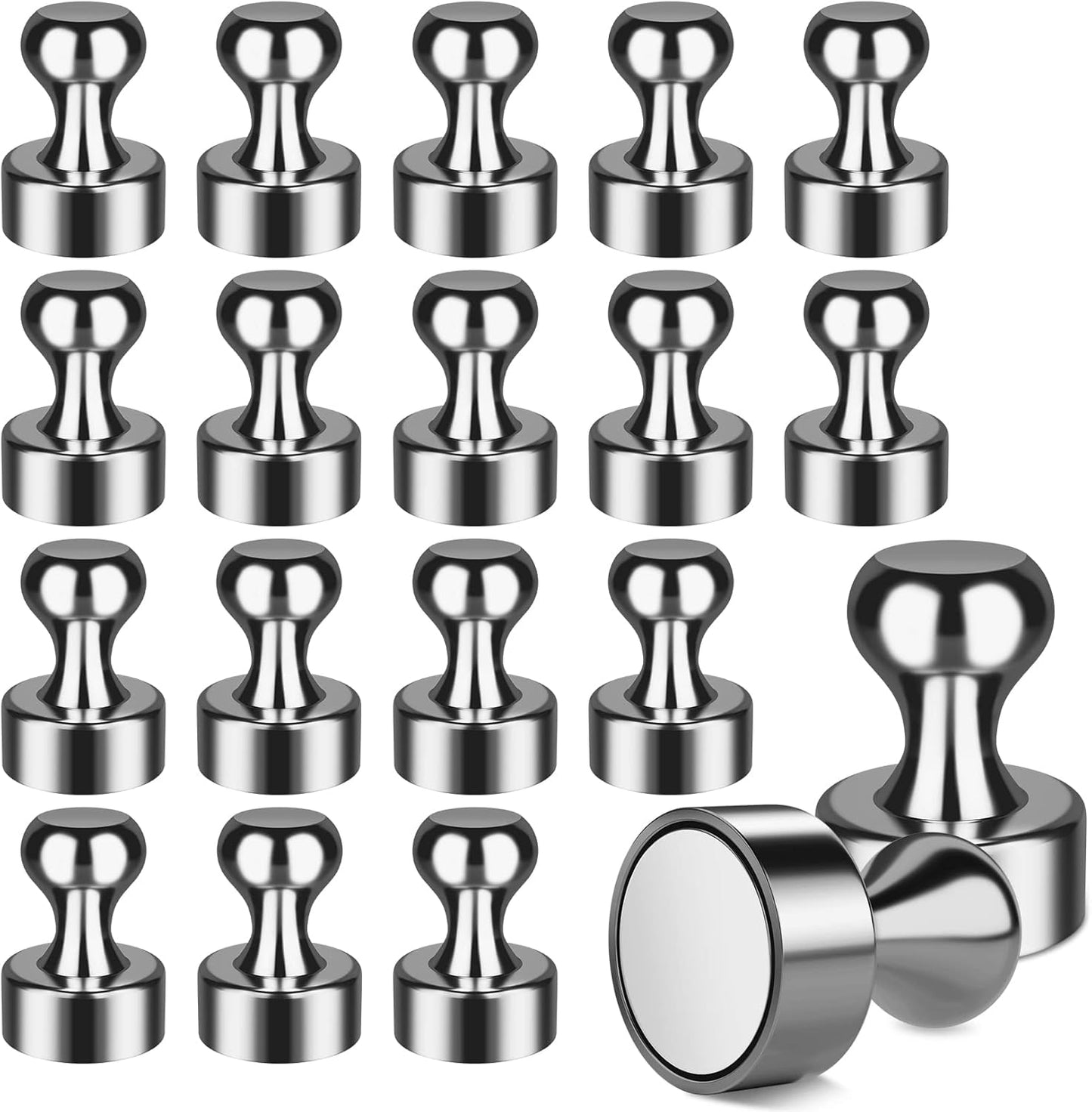 FINDMAG 30 Pack Magnetic Push Pins Fridge Magnets, Neodymium Magnet Pins, Whiteboard Magnets, Magnetic Pin, Office Magnets, Push Pins Magnets for Whiteboard Fridge Map Kitchen