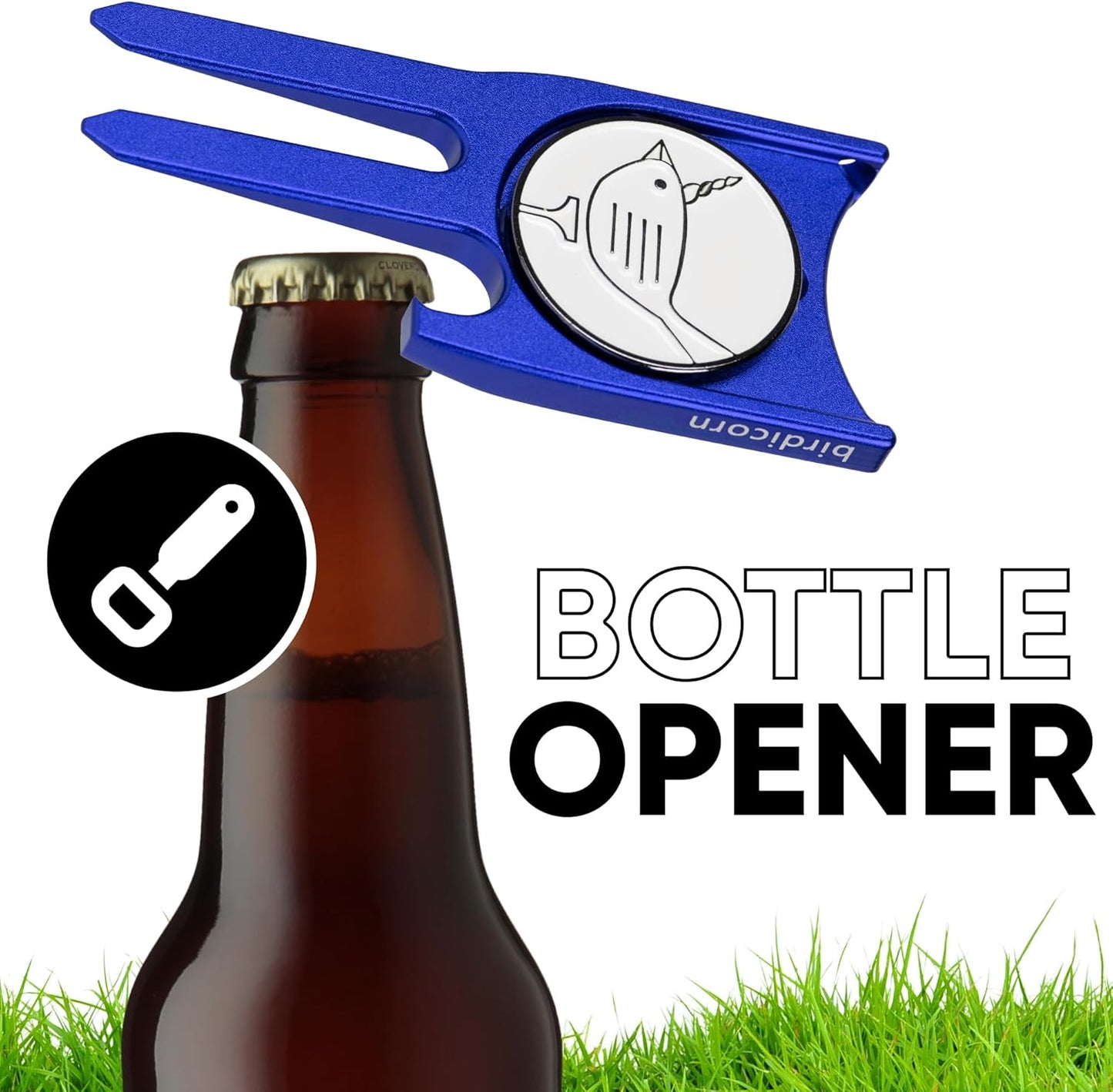 Birdicorn Golf Divot Repair Tool & Golf Ball Marker 6-in-1 Golf Divot Tool