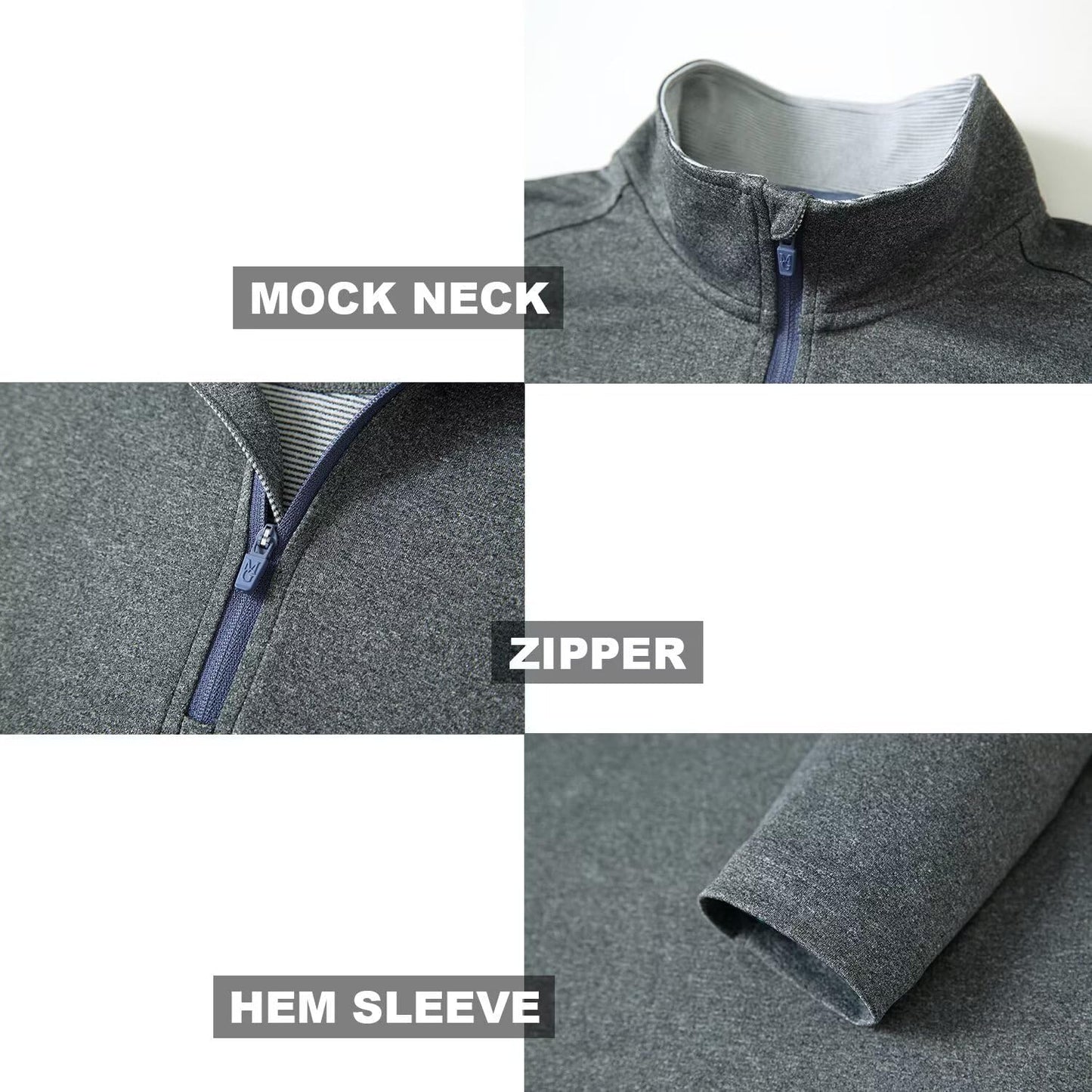 M MAELREG Quarter Zip Golf Pullover Men Dry Fit Long Sleeve Performance Wicking Mock Neck 1/4 Zip Pullover Mens Sweatshirt