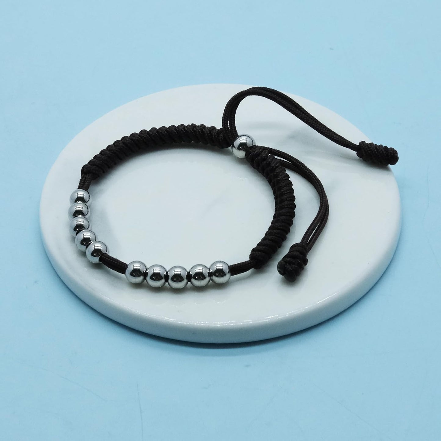 LAMIBEE Premium Golf Stainless Steel 10 Bead Score Counter Bracelet, Golf Stroke Count Bracelet, Resizable Easy Adjust Golf Round Scoring Tracker, Durable Stylish Golf Accessory