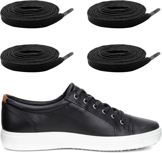 2 Pairs Waxed Flat Shoe Laces for ECCO Lace Up Leather Sneakers, 1/4"(6mm) Dress Cotton Shoelaces Replacement