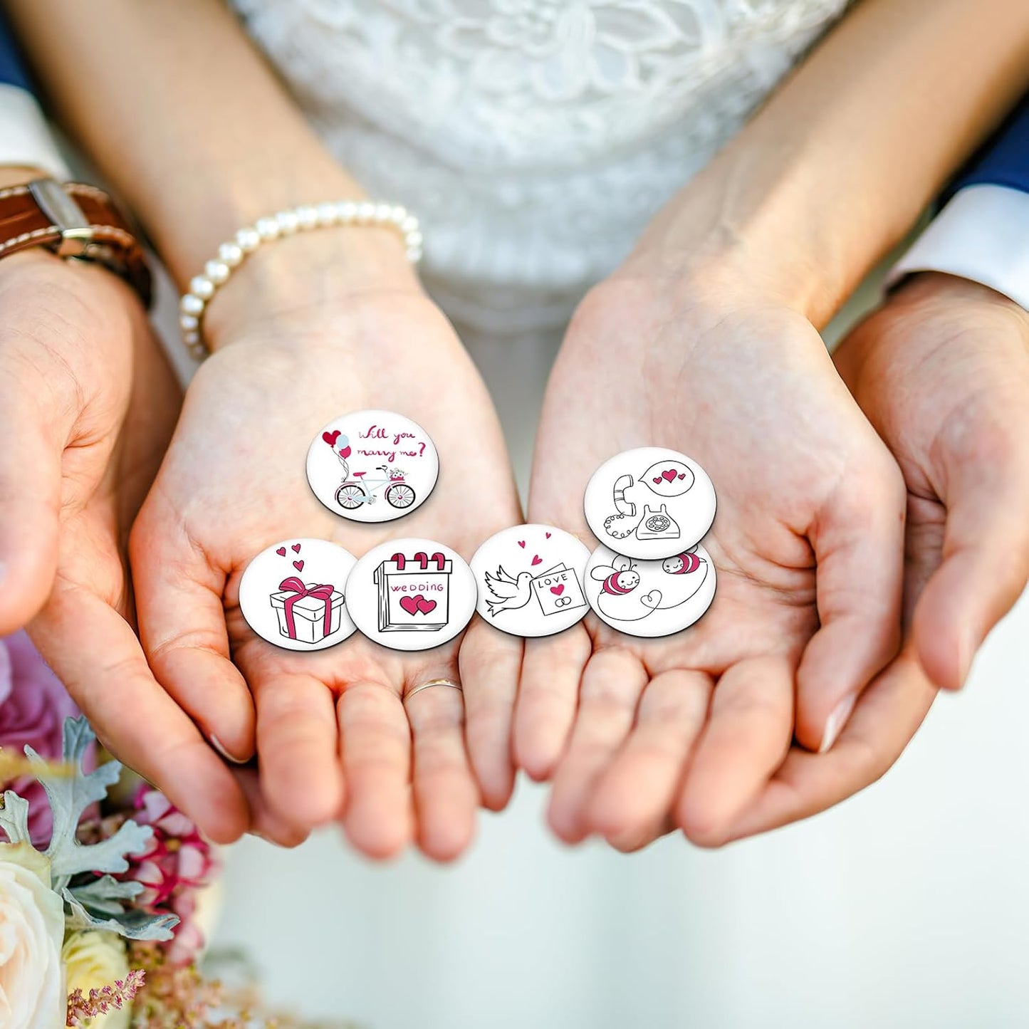 MORCART 30PCS Wedding Magnets, Cute Fridge Decoration Magnets Gift for Refrigerator Locker Whiteboard Decorative Magnetic Board Cabinets Classroom Office Cubicle