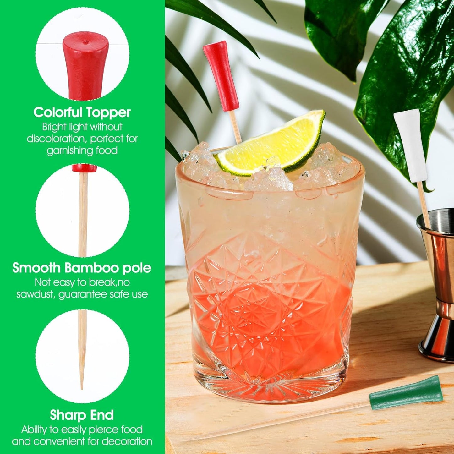 500 Pcs 4.7 Inch Golf Tee Picks for Appetizers Golf Toothpicks Decorative Golf End Sports Bamboo Fruit Sandwich Cocktail Picks for Golf Party Decoration Supplies Catered Events (Multicolor)