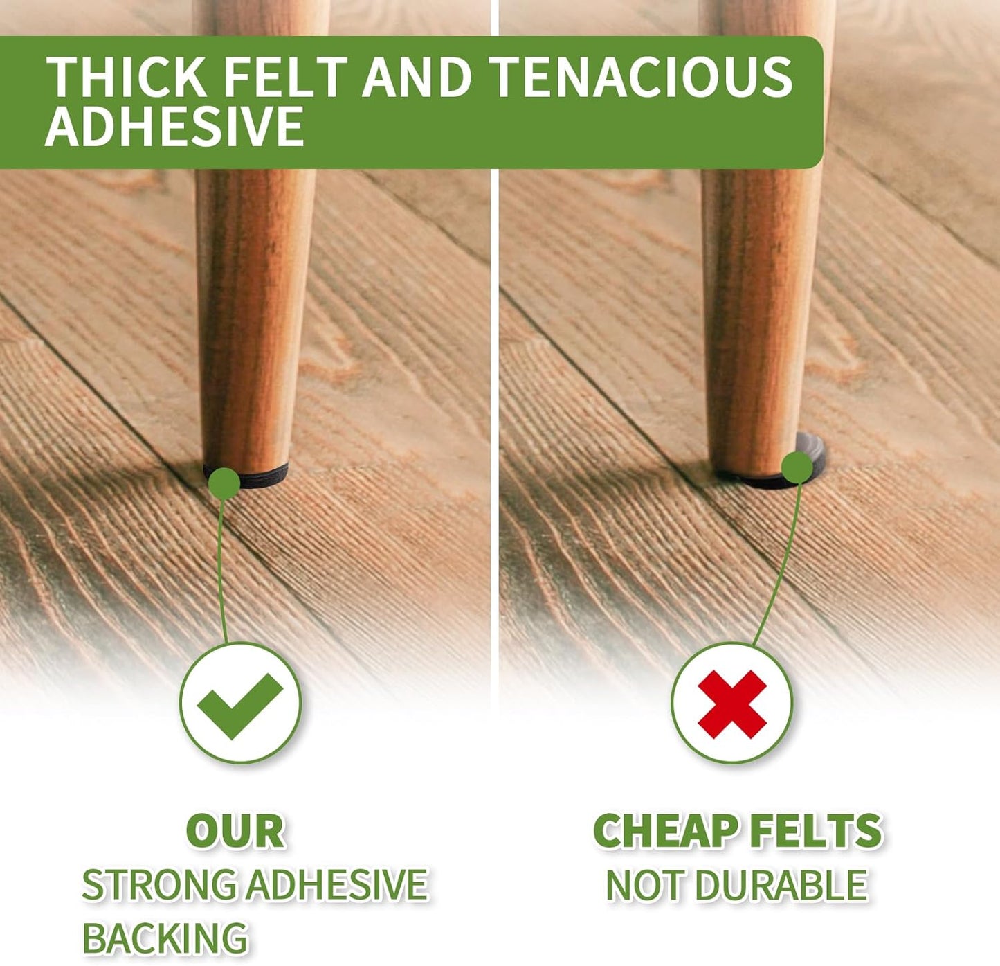 Non Slip Furniture Pads 24 PCS 1 1/2'' Round - Anti Slip Furniture Pads - Self Adhesive Rubber Feet Furniture Feet - Chair Leg Floor Protectors - Keep Furniture in Place