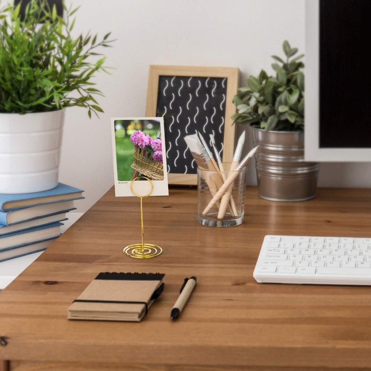 TecUnite 24 Pieces 3.35 Inch Table Number Holder Place Card Photo Holder Picture Name Menu Clips Memo Cards Stand for Wedding Reception Anniversary Birthday Party Centerpieces (Silver)